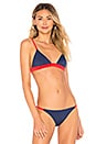 view 1 of 4 The Morgan Bikini Top in Navy & Red