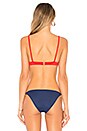 view 3 of 4 The Morgan Bikini Top in Navy & Red