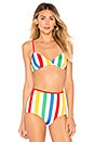 view 1 of 4 The Brigitte Bikini Top in Primary Stripe