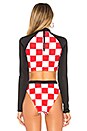 view 3 of 4 x RE/DONE The Malibu Bikini Top in Red Checker