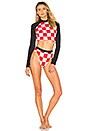 view 4 of 4 x RE/DONE The Malibu Bikini Top in Red Checker