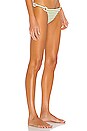 view 2 of 4 Tilda Bikini Bottom in Olive Cream Stripe in Grass Rib