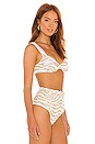 view 2 of 5 X Sloane Stephens Jozy Bikini Top in Gold Zebra Jacquard