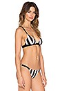 view 2 of 4 TOP BIKINI MORGAN in Black & Cream Stripe