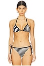 view 1 of 4 Iris Bikini Top in Noir & Khaki Stripe