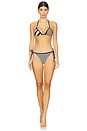 view 4 of 4 Iris Bikini Top in Noir & Khaki Stripe