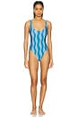 view 1 of 3 The Hailey One Piece in Wavy Stripe French Blue