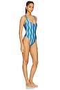 view 2 of 3 The Hailey One Piece in Wavy Stripe French Blue