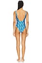view 3 of 3 The Hailey One Piece in Wavy Stripe French Blue