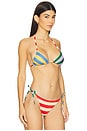 view 2 of 5 The Iris Triangle Bikini Top in Colorblock Beach Stripe