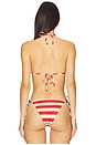 view 4 of 5 The Iris Triangle Bikini Top in Colorblock Beach Stripe