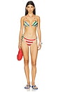 view 5 of 5 The Iris Triangle Bikini Top in Colorblock Beach Stripe