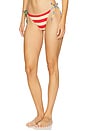 view 3 of 5 The Iris Side Ties Bikini Bottom in Colorblock Beach Stripe