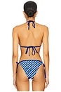 view 4 of 5 The Iris Triangle Bikini Top in Color Block Blue