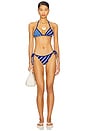 view 5 of 5 The Iris Triangle Bikini Top in Color Block Blue