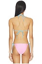 view 4 of 5 The Ines Reversible Triangle Bikini Top in Bon Bon & Ocean Mist