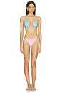 view 5 of 5 The Ines Reversible Bikini Bottom in Bon Bon & Ocean Mist