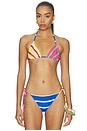 view 1 of 5 The Iris Reversible Bikini Top in Colorblock Stripe