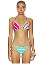 view 2 of 5 The Iris Reversible Bikini Top in Colorblock Stripe