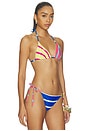 view 3 of 5 The Iris Reversible Bikini Top in Colorblock Stripe