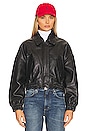 view 2 of 5 Ella Leather Bomber in Black