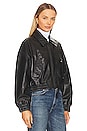view 3 of 5 Ella Leather Bomber in Black