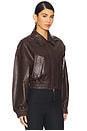 view 3 of 5 Ella Leather Bomber in Butter Brown