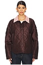 view 2 of 5 Niah Quilted Jacket in Burgundy