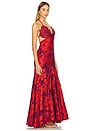 view 2 of 3 Cara Dress in Red Magenta Embroidery
