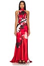 view 1 of 4 VESTIDO SHERRY in Pomegranate Abstract Flowers