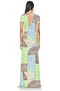 view 3 of 4 YARA 원피스 in Abstract Green Print