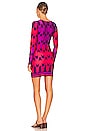 view 3 of 3 Luz Dress in Plum Rouge Wavy Zig Zag