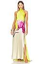 view 1 of 3 Sherry Gown in Chartreuse Beige Floral
