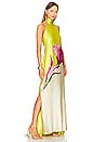 view 2 of 3 Sherry Gown in Chartreuse Beige Floral
