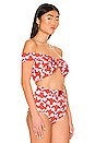 view 2 of 4 HAUT DE MAILLOT DE BAIN GAVI in Geometric Rouge
