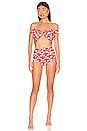 view 4 of 4 HAUT DE MAILLOT DE BAIN GAVI in Geometric Rouge