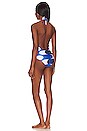 view 3 of 4 Macumba Bodysuit in Blue Burgundy Wavy Zig Zag