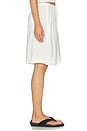 view 3 of 6 Gemma Cinched Longer Short in White