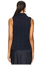 view 3 of 4 Salvia Sleeveless Cable Turtleneck Sweater in Midnight Navy