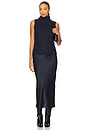 view 4 of 4 Salvia Sleeveless Cable Turtleneck Sweater in Midnight Navy