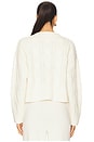 view 3 of 4 Tristan Crewneck Cable Pullover in Gardenia