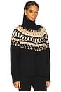 view 2 of 4 Scottie Slouchy Fairisle Mock Neck Sweater in Black Fairisle