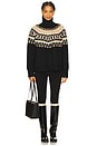 view 4 of 4 Scottie Slouchy Fairisle Mock Neck Sweater in Black Fairisle