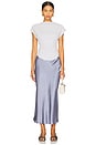 view 5 of 6 Miranda Bias Cut Skirt in Dusty Periwinkle