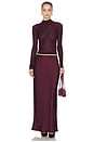 view 5 of 6 Grace Bias Cut Maxi Pull On Skirt in Bordeaux
