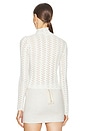 view 3 of 4 Hailey B Cropped Mock Neck Top in Gardenia