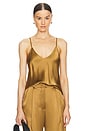 view 1 of 4 Gloria Bias Cut Cami in Matte Gold