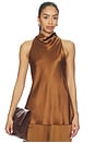 view 1 of 4 Una Cowled Halter Tunic in Tobacco