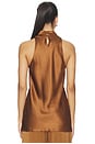 view 3 of 4 Una Cowled Halter Tunic in Tobacco