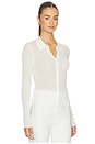 view 2 of 4 Pyper Slim Button Up W/ Collar in Gardenia
